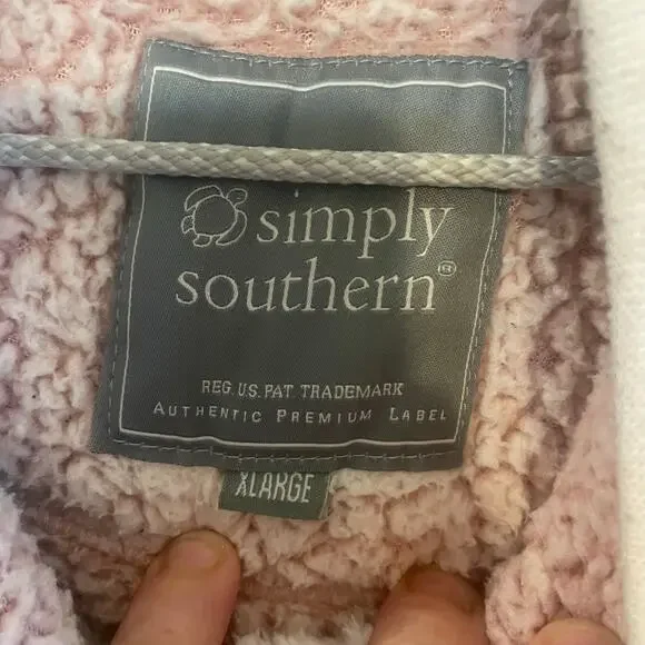Simply Southern Pink Sherpa Pullover 1/4 snap Size XLarge - Picture 13 of 14